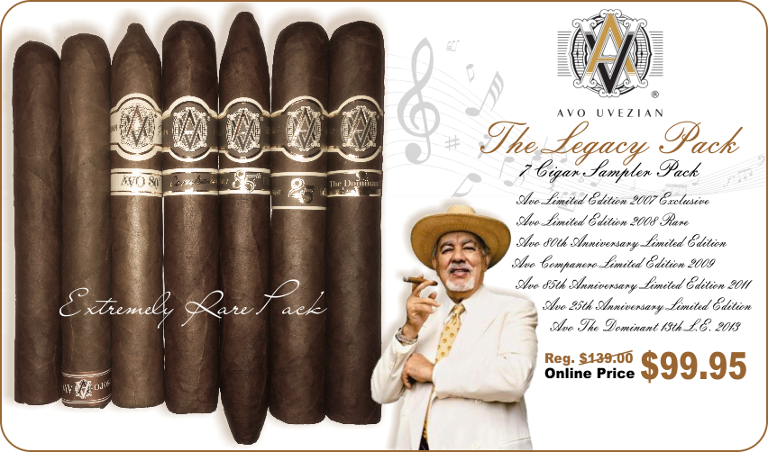 A great 7 cigar sampler pack from Avo Uvezian limited edition collection 2007 2008 2009 2010 2012 2013 Rare and hard to find complete collection Avo limited edition 2007 exclusive cigar rare 80th anniversary Companero 85th 25th Dominant 13th