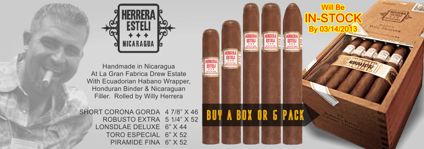Herrera Esteli is the inaugural cigar blend created by its namesake, Willy Herrera, at our famed Esteliano factory. Influenced by his Cuban sensibilities of taste and aroma, it is an exquisite blending of the finest South and Central American long leaf black tobaccos. Approachably smooth on the palate, it allows the smoker to experience a wide-ranging depth of woodsy, nutty flavors accented with a tantalizing white pepper-like spice and a naturally sweet finish.