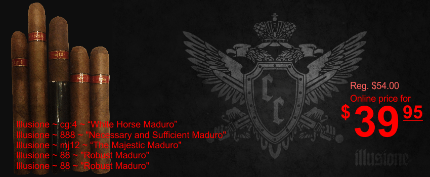 5 Pack Maduros:Illusione ~ 88 ~ Robust Maduro | Illusione ~ 88 ~ Robust Maduro | Illusione ~ mj12 ~ The Majestic Maduro |Illusione ~ 888 ~ Necessary and Sufficient Maduro | Illusione ~ cg:4 ~ White Horse Maduro